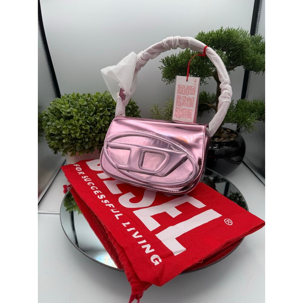 DIESEL 1DR-Iconic Shoulder Bag In Mirrored Leather, Pink